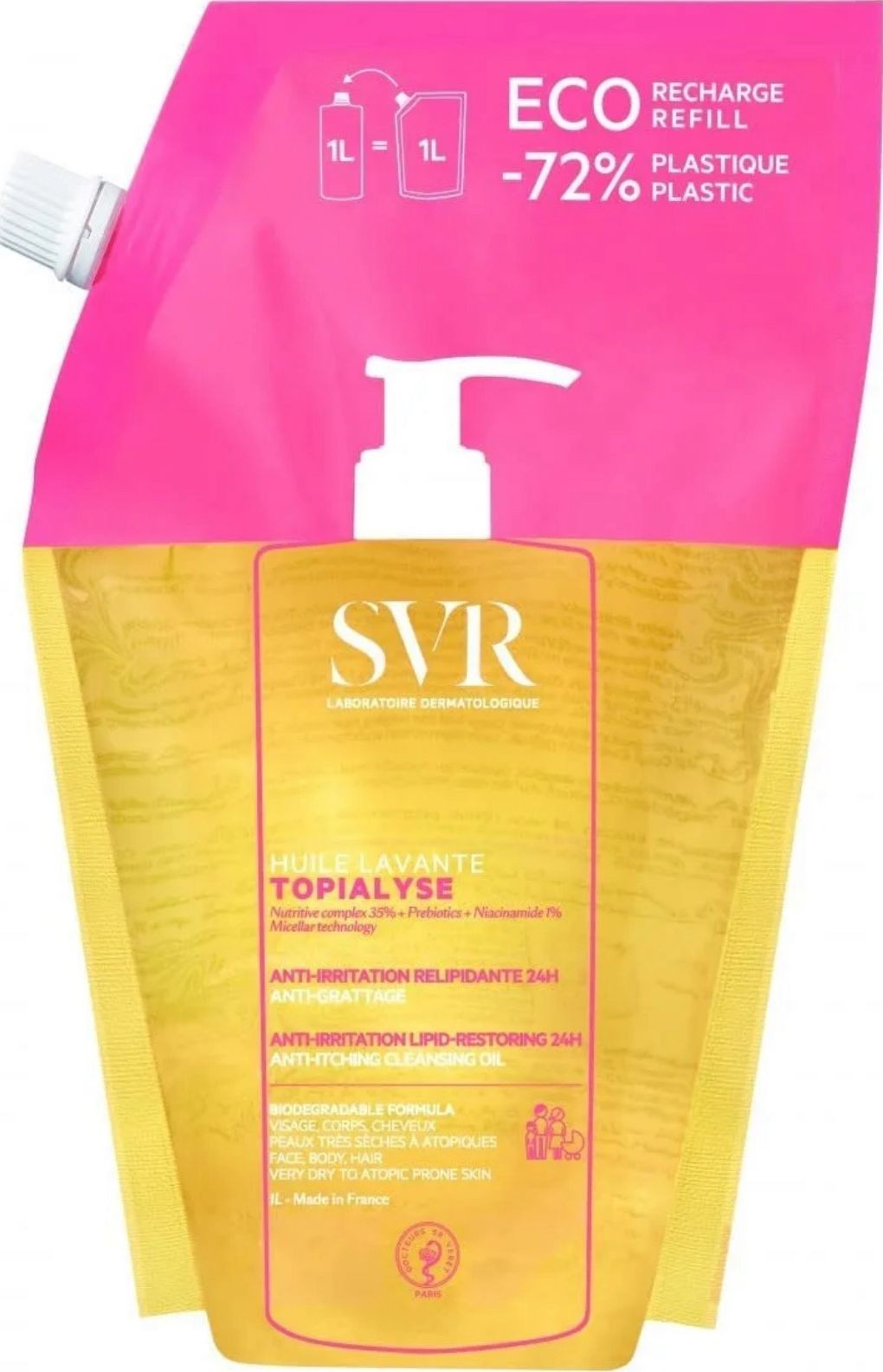 SVR TOPIALYSE HUILE LAVANTE MICELLAIRE 1L RECHARGE