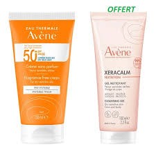 AVENE PACK CREME SOLAIRE SPF50+ 50ML + XERACALM GEL NETTOYANT 100ML OFFERT