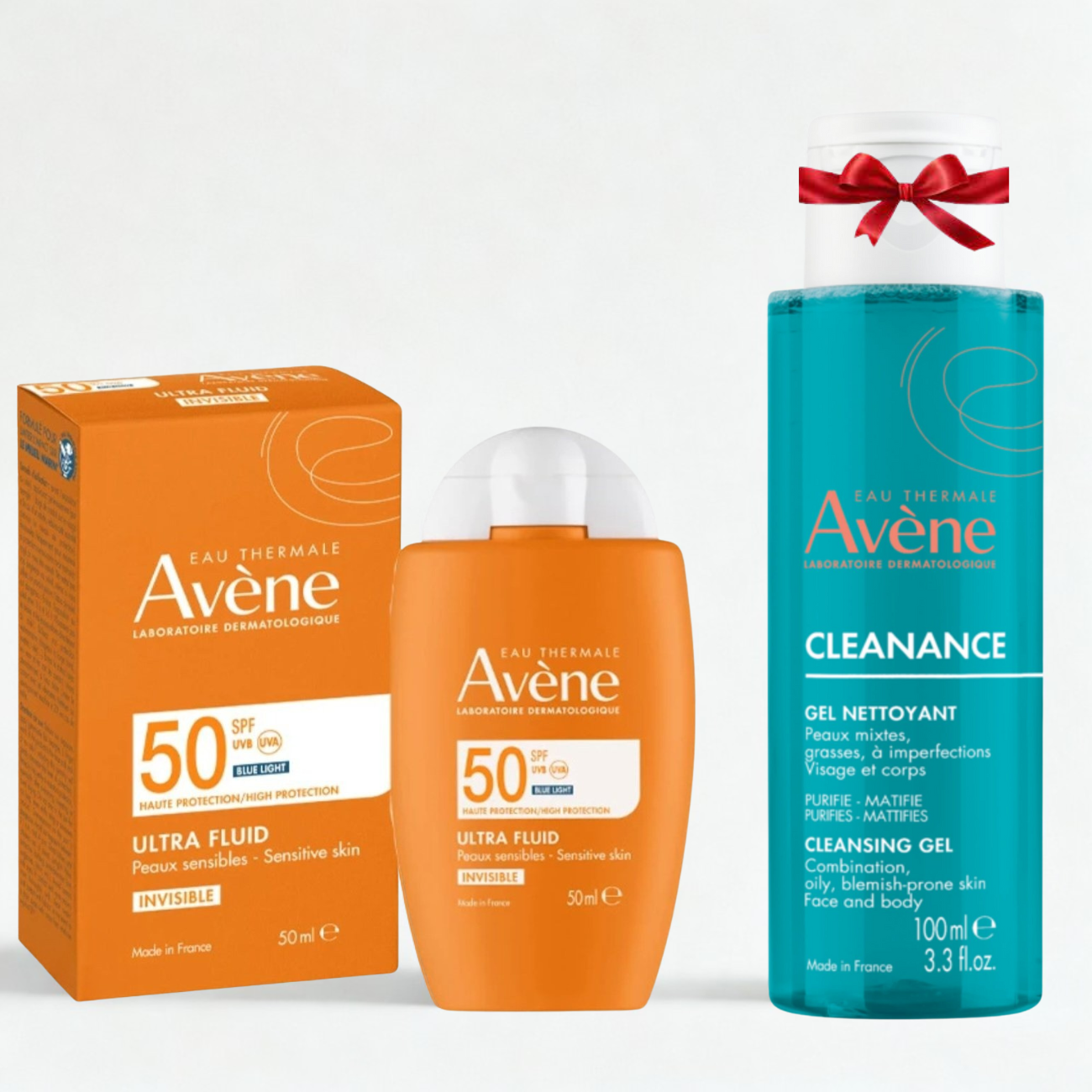 AVENE ULTRA FLUID INVISIBLE 50 SPF 50ML+CLEANANCE GEL NETTOYANT 100ML (OFFERT)