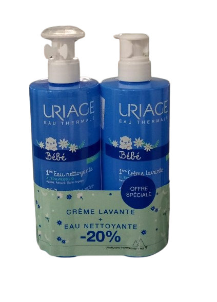 URIAGE BEBE 1ERE( CR LAVANTE FP 500ML+ EAU NETT F 500Ml)-20%